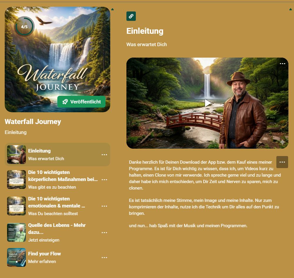 Waterfall Journey App Screenshot