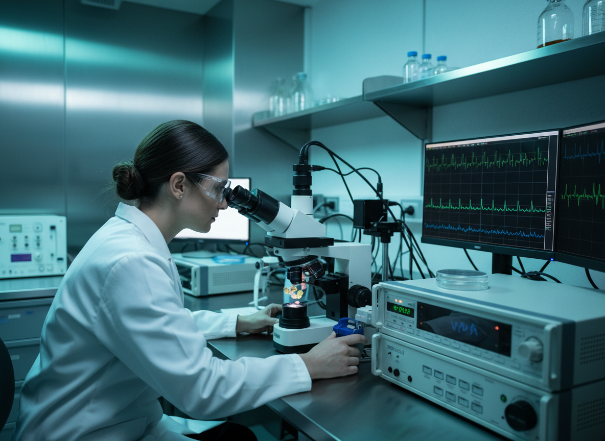 Laborforschung zu Bioelektrizität, Zellmembranen und elektrischen Signalprozessen in der Krebsbiologie